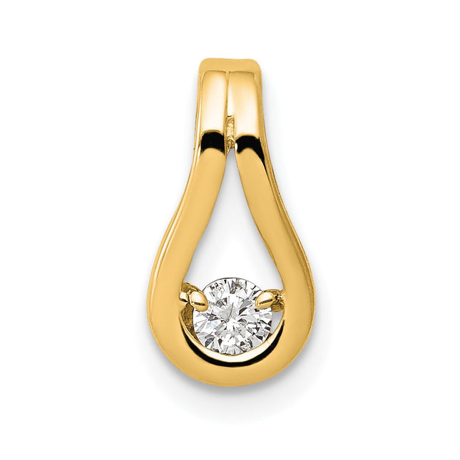 14K gold diamond teardrop pendants & charm