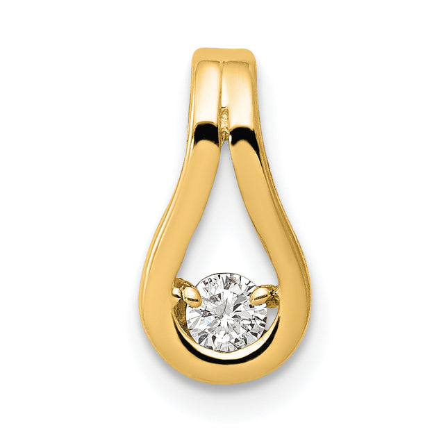 14k Complete AA Diamond Teardrop-Shape Slide Fits up to Regular/ Fancy or Reversible Omega, 12 x 6mm