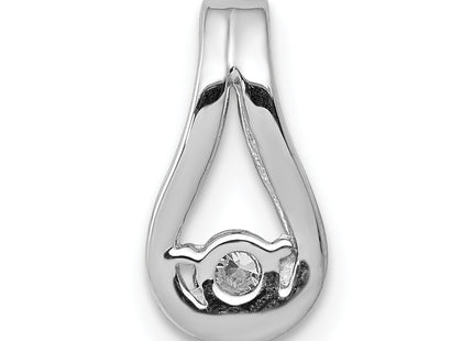 14k White Gold Complete A Diamond Teardrop-Shape Slide Fits up to Regular/ Fancy or Reversible Omega, 12 x 6mm