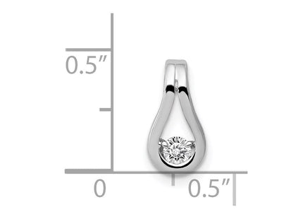 14k White Gold Complete AA Diamond Teardrop-Shape Slide Fits up to Regular/ Fancy or Reversible Omega (Style XP1547AA)