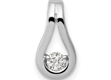 14k White Gold Complete AA Diamond Teardrop-Shape Slide Fits up to Regular/ Fancy or Reversible Omega (Style XP1547AA)