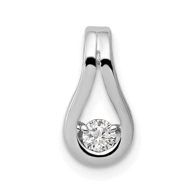 14K white gold diamond teardrop pendants & charm