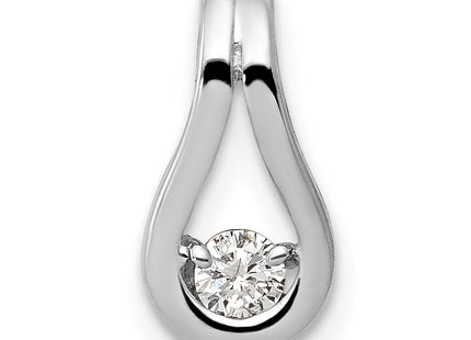 14k White Gold Complete A Diamond Teardrop-Shape Slide Fits up to Regular/ Fancy or Reversible Omega, 12 x 6mm