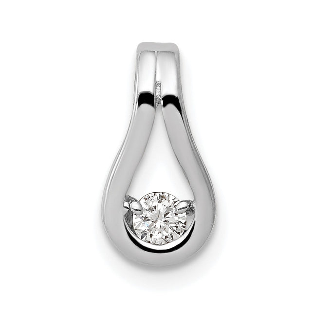 14K white gold teardrop pendants & charm