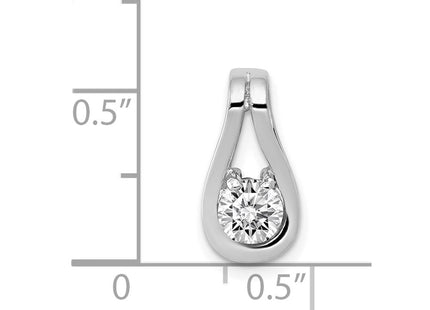 14K white gold diamond teardrop pendants & charm, another view