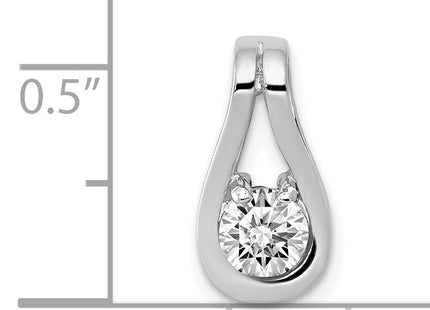 14k White Gold Holds Stone Teardrop-Shape Slide Mounting Fits up to Regular/ Fancy or Reversible Omega, 16 x 8mm