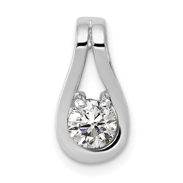 14K white gold diamond teardrop pendants & charm