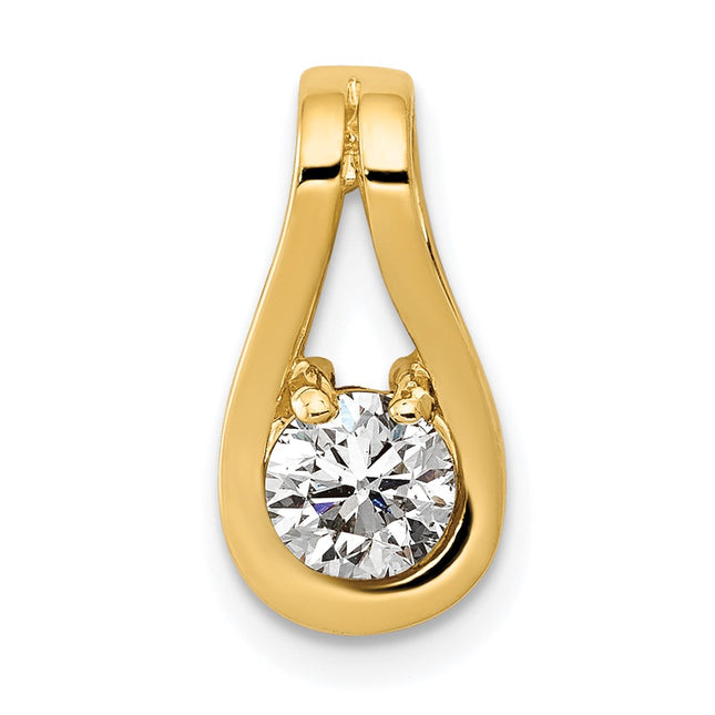 14K gold diamond teardrop pendants & charm