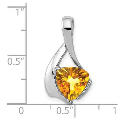 14K White Gold Citrine Pendant