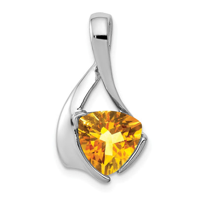 14K white gold citrine pendant