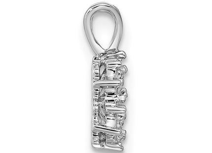 14K white gold pearl pendant, alternate view