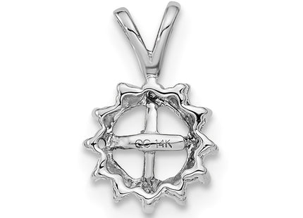14K white gold pearl pendant, further view