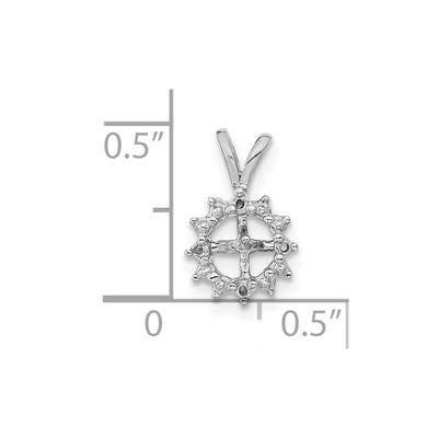 14K White Gold Pearl Pendant Mounting, 13 x 8mm