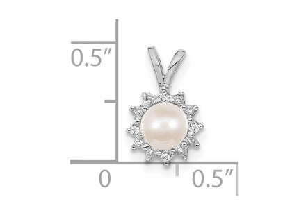 14K white gold diamond pendant, alternate view