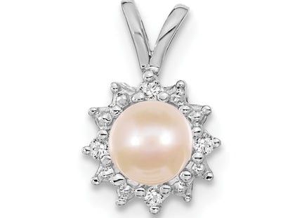 14K white gold diamond pendant