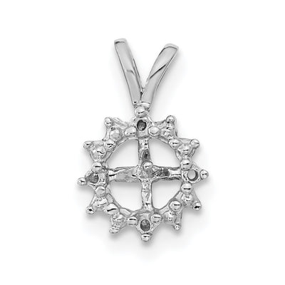 14K White Gold Pearl Pendant Mounting, 13 x 8mm