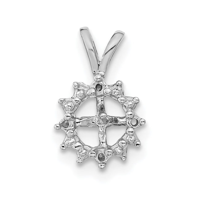 14k White Gold Pearl Pendant Mounting, 13 x 8mm