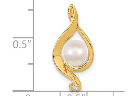 14K white gold diamond pendant, alternate view