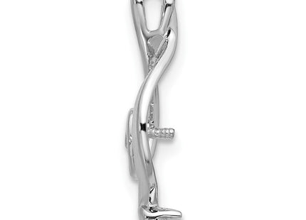 14K white gold pearl pendant, alternate view