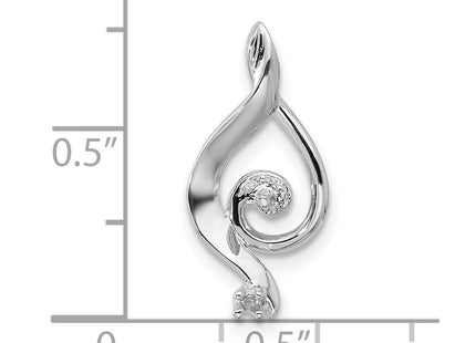 14K white gold pearl pendant, another view