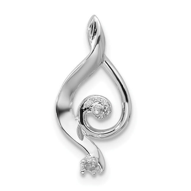 14k White Gold Pearl Pendant Mounting, 20 x 10mm