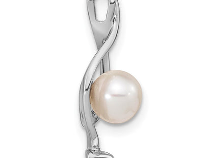 14K white gold diamond pendant, alternate view