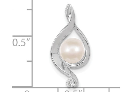 14K white gold diamond pendant, another view
