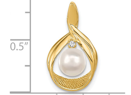 14K white gold diamond pendant, alternate view
