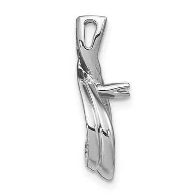 14K White Gold Pearl Pendant Mounting, 21 x 12mm