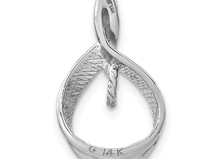 14K white gold pearl pendant, further view