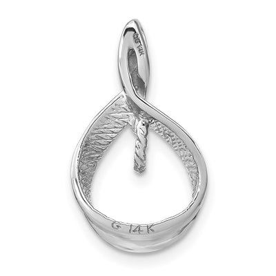 14K White Gold Pearl Pendant Mounting, 21 x 12mm