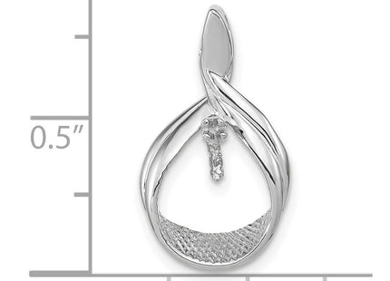 14K white gold pearl pendant, another view
