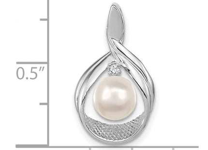14K white gold diamond pendant, alternate view