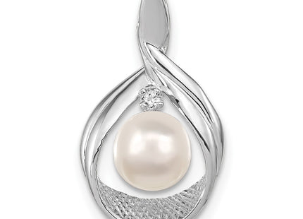 14K white gold diamond pendant