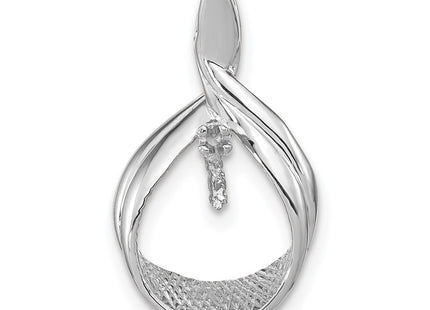 14K white gold pearl pendant