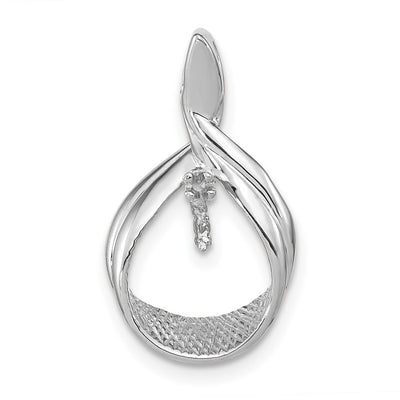 14K White Gold Pearl Pendant Mounting, 21 x 12mm