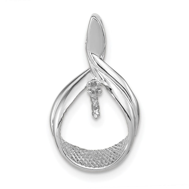 14k White Gold Pearl Pendant Mounting, 21 x 12mm