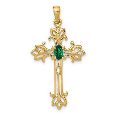 14K gold oval pendant