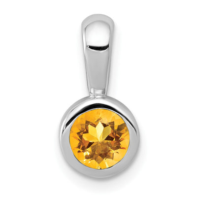 14K white gold citrine pendant