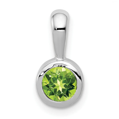 14K white gold peridot pendant