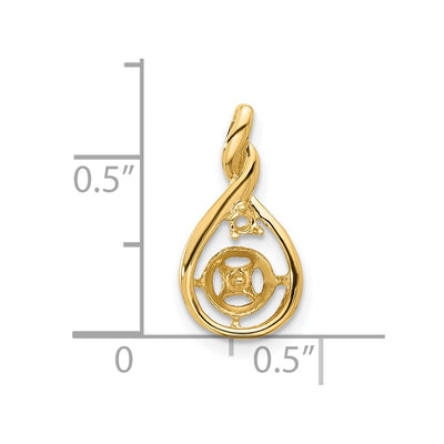 14K Holds Pearl & Diamond Pendant Mounting