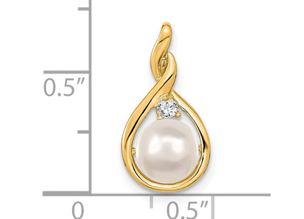 14K white gold diamond pendant, alternate view