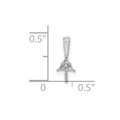 14K White Gold Pearl & Diamond Pendant Mounting