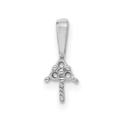 14K White Gold Pearl & Diamond Pendant Mounting