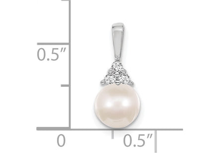 14K white gold diamond pendant, alternate view