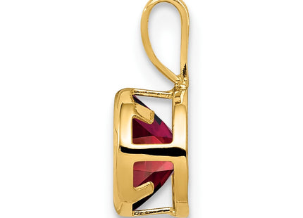 14K gold garnet pendant, alternate view