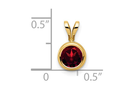 14K gold garnet pendant, further view
