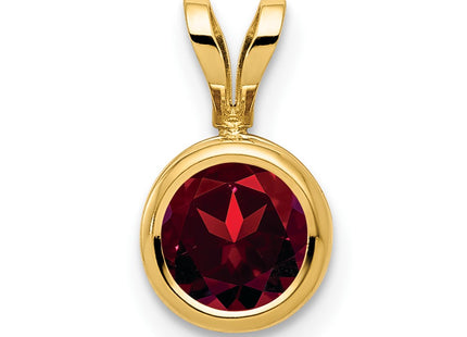 14K gold garnet pendant