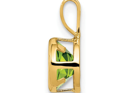14K gold peridot pendant, alternate view