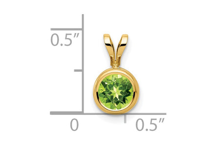 14K gold peridot pendant, further view